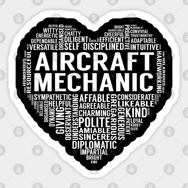 Aircraft Mechanic Heart Sticker by LotusTee